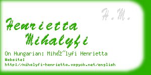 henrietta mihalyfi business card